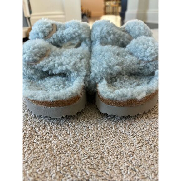 NWT Papillio Arizona Teddy Shearling Birkenstock Sandals, 38 $165 - Picture 7 of 8